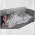 thumbnail image 6 of Cartoon Soft Flannel Fleece Throw Blanket, Baby Hot Air Balloon Fly Animal Funny Image Design, Cozy Plush for Indoor and Outdoor Use, 70" x 90", Pink Pale Grey Teal, by Ambesonne, 6 of 6