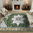 thumbnail image 5 of MeyJey Oriental Indoor Living Room Area Rug 5'x8', Non-Slip Machine Washable Vintage Floor Carpet for Bedroom Dining Kitchen Hallway Nursery, Green, 5 of 18