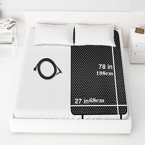 Professional Grounding Mat for Better Sleep (27x78 inches) | Conductive Earthing Pad with 15ft Grounding Cord | Helps Improve Sleep Quality & Reduce Stress