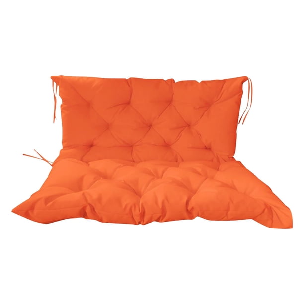 Cojín de asiento de columpio para silla hamaca, almohadilla de banco para exterior, asiento de repuesto lavable Naranja y L