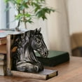 thumbnail image 3 of veasfak Horse Head Statue Figurine Bookend Animal Sculpture Book Stand Desktop Bookshelf, 3 of 6