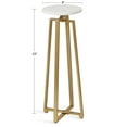 thumbnail image 2 of Kate and Laurel Zia Modern Marble Drink Table, 9 x 9 x 23, White and Gold, Decorative Pedestal Table for Display and Storage, 2 of 9