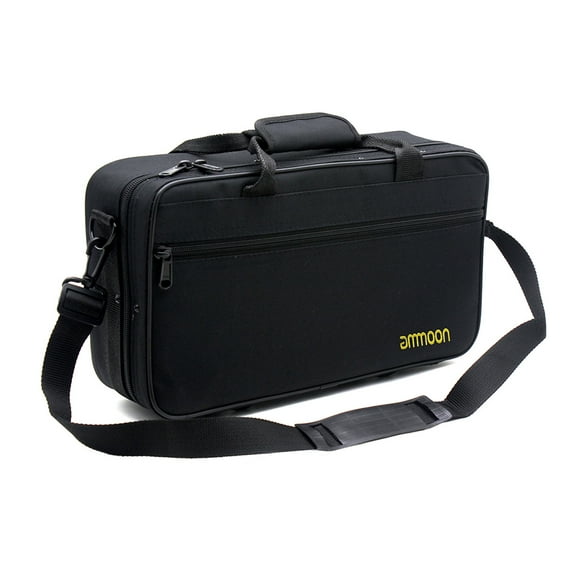 ammoon Bb Clarinet Case Gig Bag Backpack Box Water-resistant 600D Foam Cotton Padding with Adjustable Single Shoulder Strap