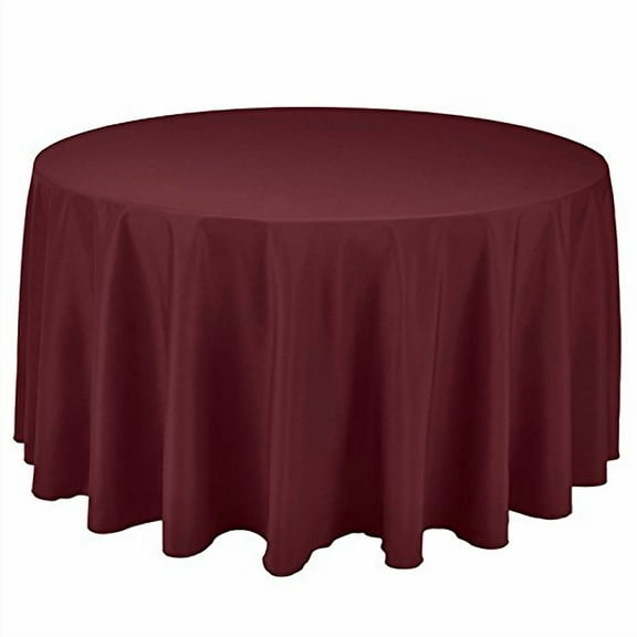 Gee Di Moda Round Tablecloth, 120" Round, Burgundy, Polyester - Buffet, Parties, Holidays