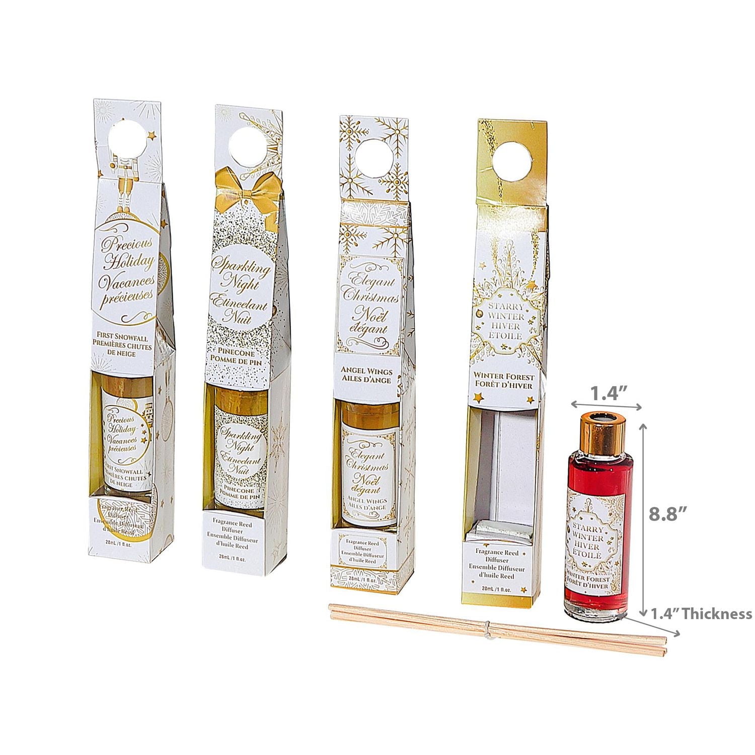 Christmas Gold Christmas 30Ml Diffuseur Anche - Ensemble De 4