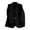 *Black, variant on Women's Padded Shoulders Single Breasted Blazer, Long Sleeve Notch Lapel Suit Coat For Women, Ladies' Open Front Work Jacket With Pockets, Army Green , XS-2XL