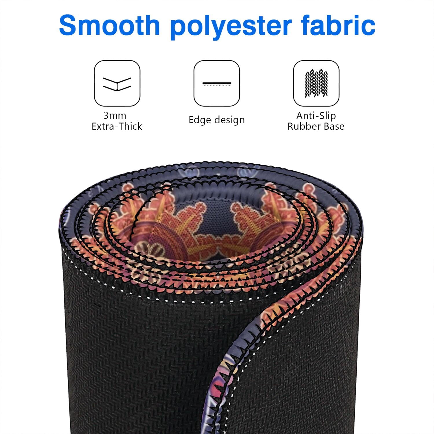 Long Mouse Pads for Desk,Multicolor Ethnic Paisley Pattern Desk Mats on Top Of Desks, Desk Mouse Pad Extra Large with 3mm Non-Slip Base and Stitched Edge for Gaming,Office,Work,Home 47.3"x23.6"