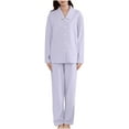 thumbnail image 2 of LSLJS Ensemble de Pyjama pour Femme à Col Rabattu, Tenue d'Intérieur en Coton, Haut à Manches Longues, Pantalon, Nuisette de Pyjama, Ensembles de Pyjama pour Femmes, Cadeaux pour Femmes, 2 of 4