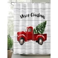 thumbnail image 2 of Merry Christmas Shower Curtain Set ，Waterproof Fabric Shower Curtains Christmas Tree Truck Wood Grain Shower Curtains for Bathroom,Bathroom Decor 54x"78", 2 of 6