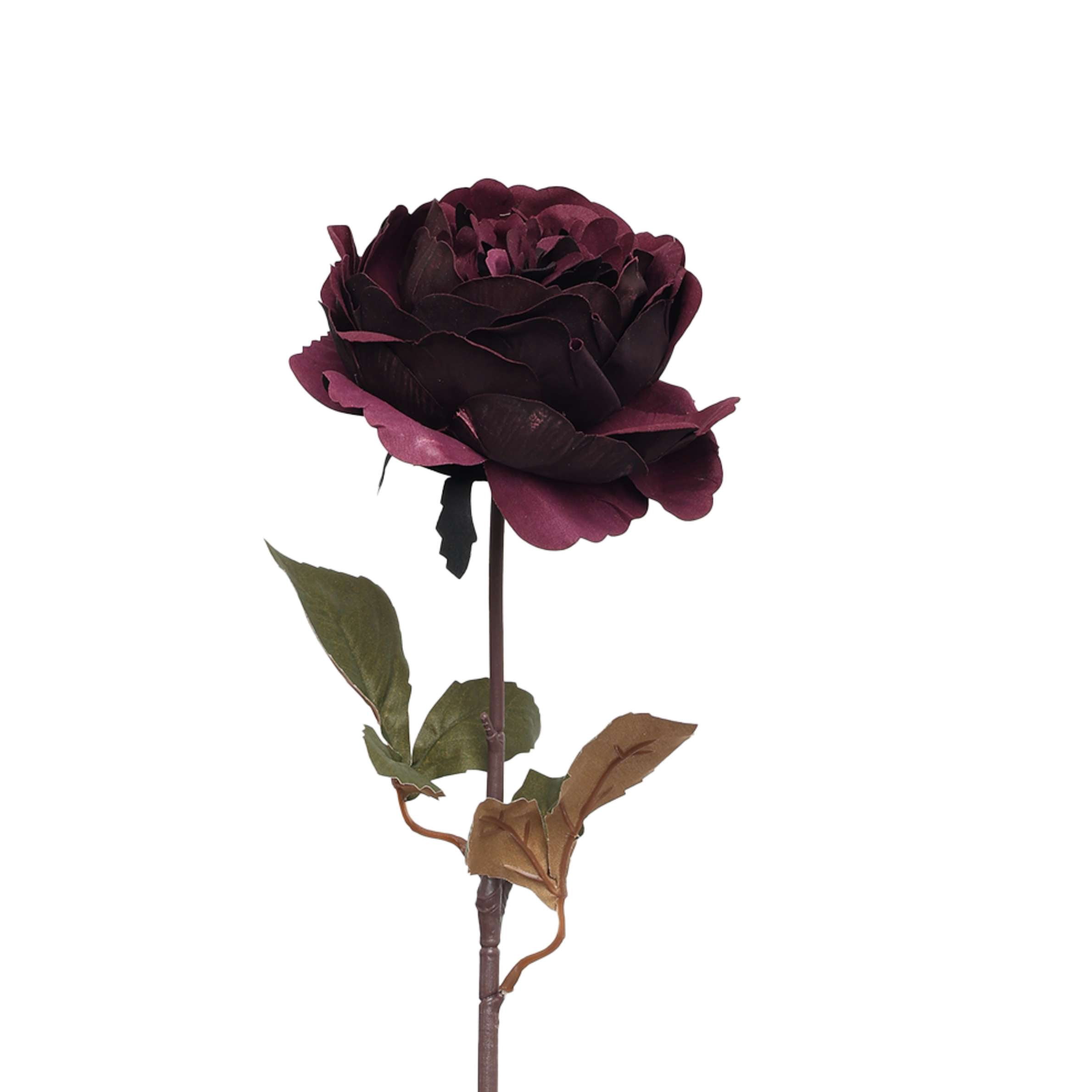 My Texas House Fall Faux Peony Stem, Dark Purple, 20"