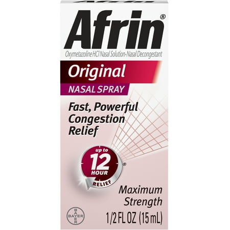 Afrin Original Cold and Allergy Congestion Relief Nasal Spray, 0.5 Fl (Best Nasal Decongestant For Kids)