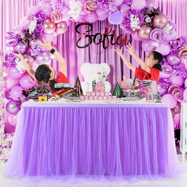 Tulle table skirt tutu skirt tablecloth suitable for baby shower party girl mermaid birthday party