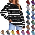 thumbnail image 5 of Fancifize Women's Striped Sweatshirt Long Sleeve Loose Fit Pullover Top Casual Color Block Fall Fashion Outfits, 5 of 5