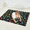 thumbnail image 2 of Black Cartoon Dinosaurs Colorful Leaves Pattern Blanket,Comfortable Soft Flannel Throw Blanket,All Season,Warm Lightweight Blankets for Sofa Bed Couch Living Room Chair,30"x40", 2 of 4