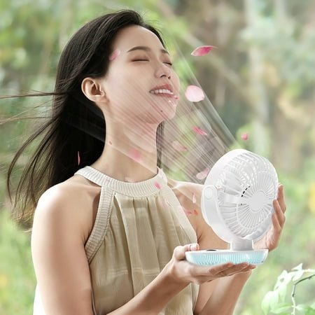 

Seasonal Savings! Cute School Supplies Portable Recirculating Fan USB Rechargeable 5-Speed with LED Lights for Home and Office White Akmoler
