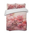 thumbnail image 2 of Quilts Twin Size, Flower Painted, Abstract Blush Pink Watercolor Soft Comforter Bedding Set for Bed, Lightweight Quilted Bedspread with Pillow Cover(2 Pieces) for All Season, 68x86 Inch, 2 of 6