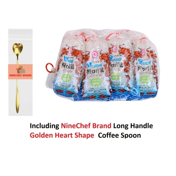 NineChef Bundle - Lungkow Pagoda Green Bean Threads Crystal Noodle - Vermicelli 400G   1 NineChef Brand Long Handle Spoon
