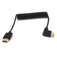 thumbnail image 2 of Kework Cable En Espiral Hdmi 4K@60Hz De 3.9 Pies Versión Hdmi 2.0 En Ángulo Izquierdo Adaptador Macho A Macho Cable En Espiral Con Resorte 18 Gbps Alta Velocidad Alta Definición, 2 of 5