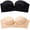 Black/Nude, variant on Women’s Strapless Bra Multiway Wireless Bra Hand Moulded Push Up Bra