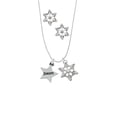 thumbnail image 2 of Delight Jewelry Silvertone Dream Star Silver tone Snowflake Charm Necklace and Stud Earrings, 2 of 4