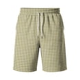 thumbnail image 4 of Delconic Men Classic Gingham Plaid Quick Dry Casual Shorts Skin Friendly Stretch Waist Deep Side Storage Pockets Short Trousers For Spring Summer Army Green L, 4 of 5