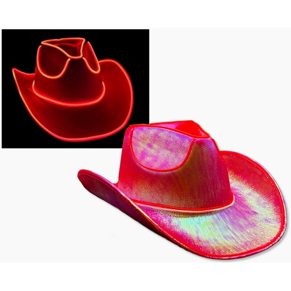 Adult's Red Deluxe Cowboy Hat with Party Wire Trim