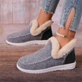 thumbnail image 5 of XIMIN Women's Thick Sole Flat Fluffy Faux Fur Lining Anti-Slip Slip on Loafer Snow Boots Winter Warm Casual Outdoor Activities Plush Short Booties, 5 of 5