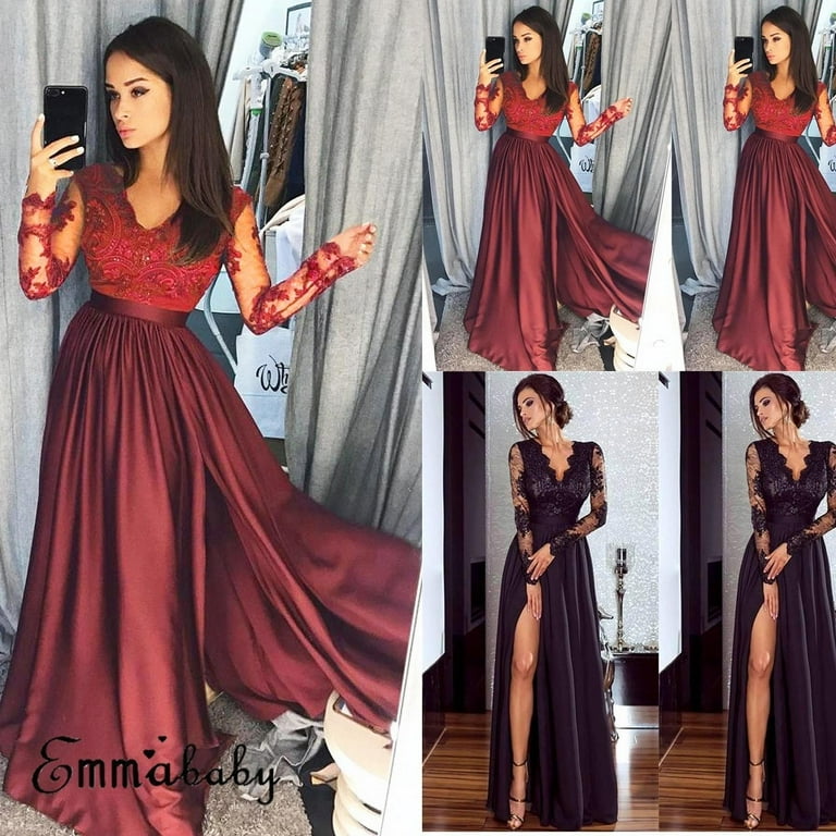 Formal lace top maxi dress