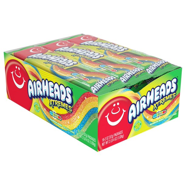 Product Of Airheads Xtremes Sweetly Sour Belts 18 ct.