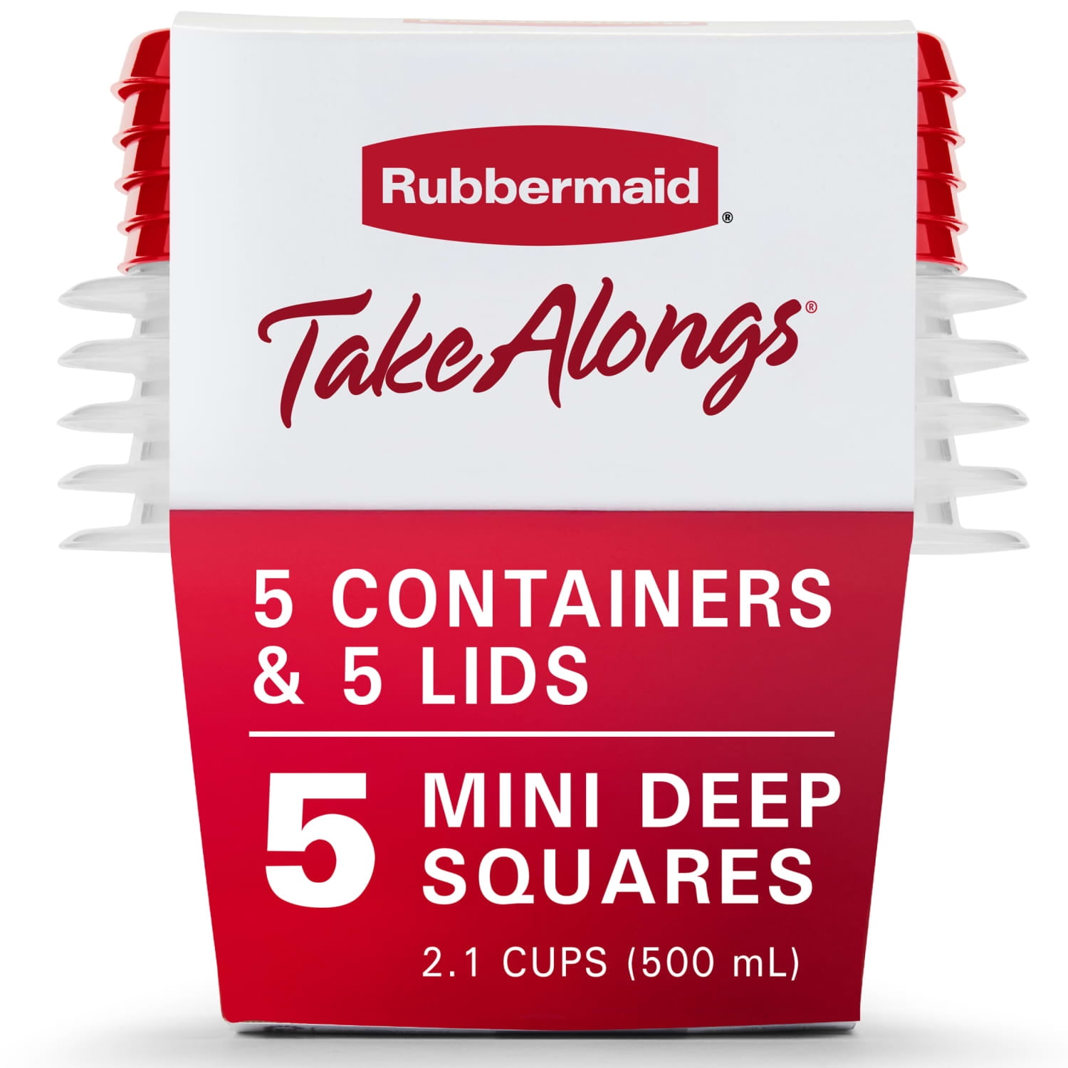 (8 pack) Rubbermaid 2.1 cups Clear Food Storage Container 5 pk
