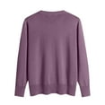 thumbnail image 4 of Knit Sweaters for Women V Neck Loose Long Sleeve Winter Warm Wool Knit Pullover Tops Cozy Tunic Sweater Purple M, 4 of 4