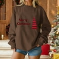 thumbnail image 5 of Womens Tops Christmas Tree Printing Long Sleeve Winter Casual Sports Round-Neck Sweatshirt,Sweatshirts for Women Coffee S, 5 of 5