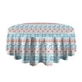 thumbnail image 5 of Blue and Red Christmas Pattern Round Tablecloth 60"x60",Wrinkle Wipeable Table Cloth for Kitchen Dining Room Picnic Patio Party, 5 of 6