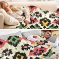 thumbnail image 5 of YAZAOO Travel Blanket Camping Blankets Fashion Vibrant Geometric Melody Patten, 5 of 8