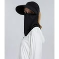 thumbnail image 4 of Women Wide Brim Face Mask Sun Hat Detachable Neck Face Flap Ponytail UV Protection Visor Hat Garden Fishing Hiking, 4 of 5