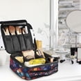 thumbnail image 5 of FORMRS Travel Makeup Bag Large Capacity Train Case Cosmetic Organizer with Adjustable Dividers, Purple Dragon Scales Pattern, 5 of 8