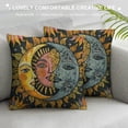 thumbnail image 3 of Qinduosi Boho Throw Pillow Covers in Set of,Sun Moon Flowers Decorative Soft Square Case Home Decor for Sofa Bed Living Room Farmhouse White, 3 of 5