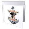 A Pirates Life For Me with Jolly Roger pirate skull and ship anchor 6 Greeting Cards with envelopes gc-322574-1