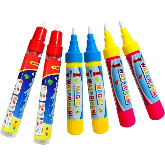 COSBAY Water Doodle Pens Replacement Water Pen, Drawing Doodle Pens for Aqua Water Doodle Mat (Multicolored-6pcs)