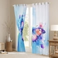 thumbnail image 3 of Manfei Girls Butterfly Animal Black Out Curtains, Blue Watercolor Curtains Pack of 2 (42x63 Each), Kawaii Princess Style Bedroom Curtains, Living Room Curtains Decor, 3 of 6