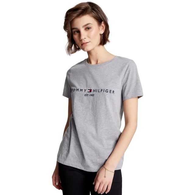 Camiseta Tommy Hilfiger para mujer, corte regular, logotipo bordado