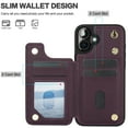thumbnail image 6 of Allytechgroup PU Leather Phone Case for Apple iPhone 16 Plus, Crossbody Shoulder StrapShockproof Wallet Case with Card Holder, Crossbody Shoulder Strap, Stand Feature & Magnetic Closure,Darkpurple, 6 of 7