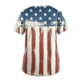 thumbnail image 3 of Independence Day Scrubs for Women Short Sleeve V-Neck American Flag Printed Nursing Working Uniform 4th of July Patriotic Scrub Tops with Pockets Summer Savings, 3 of 4