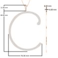 thumbnail image 3 of Dazzlingrock Collection Round White Diamond Uppercase Letter Alphabet 'C' Initial Pendant for Women with 18 Inch Gold Chain (3.05 ctw, Color I-J, Clarity I1-I2) in 14K Rose Gold, 3 of 5