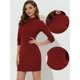 thumbnail image 2 of Vestido de trabajo a cuadros Allegra K con Cuello Simulado y Manga 3/4 Rojo XL, 2 of 5