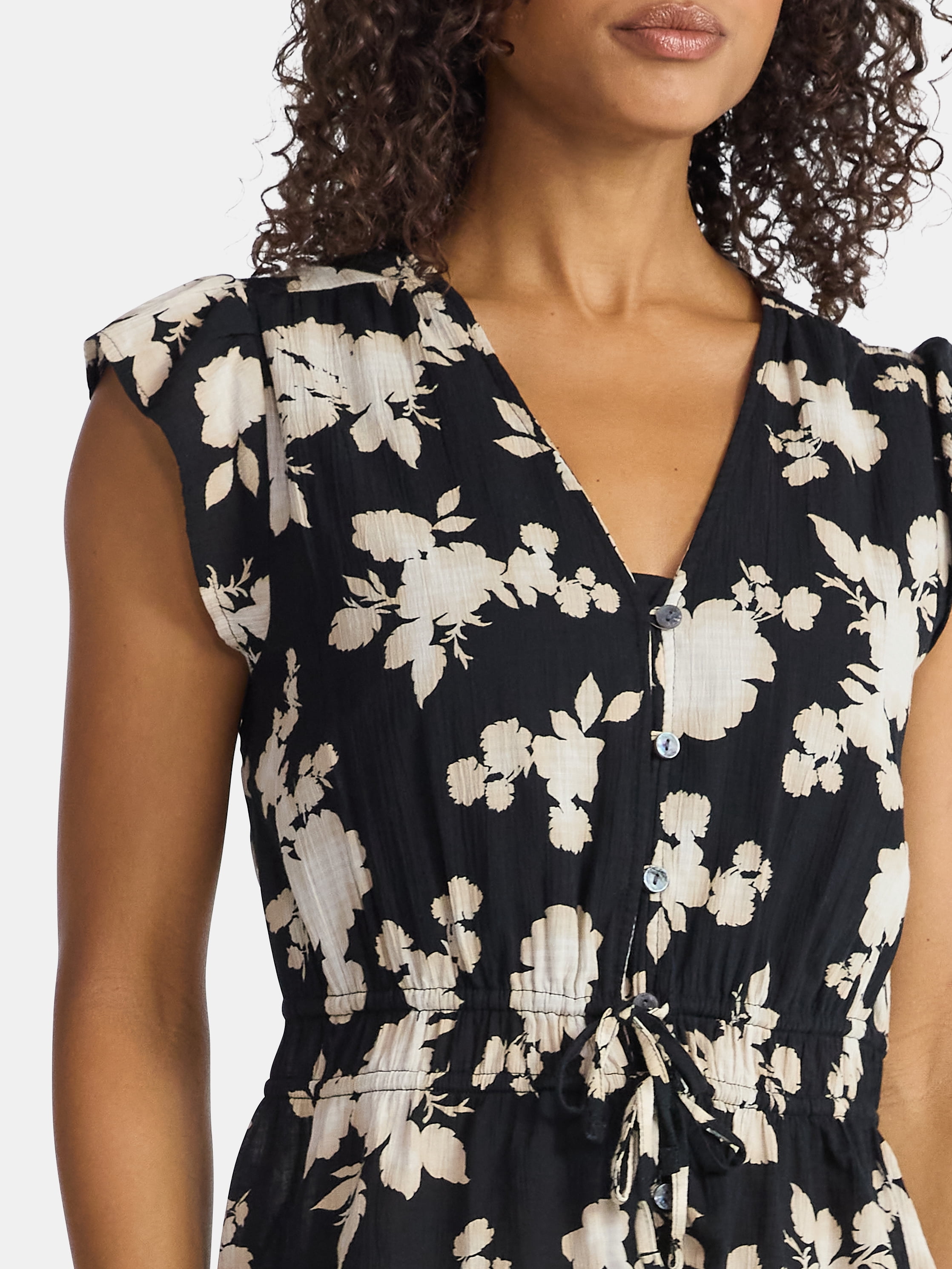 Time and Tru Women's Peplum Top with Flutter Sleeves, Sizes XS-XXXL