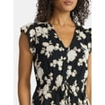 thumbnail image 4 of Time and Tru Women's Peplum Top with Flutter Sleeves, Sizes XS-XXXL, 4 of 5