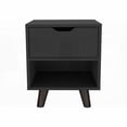 thumbnail image 7 of Crail Modern Nightstand with Drawer & Open Shelf - Wooden Legs, 7 of 7