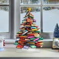 thumbnail image 4 of HYLLai Acrylic Book Stack Christmas Tree Sign, Inspirational Desktop Decoration for Holiday Office Home Festive Motivational Display (A), 4 of 4