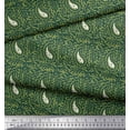 thumbnail image 3 of Soimoi Tissu Poly Georgette Feuilles & Paisley Imprimé Bloc 1 Yard 42 Pouces de Large, 3 of 3